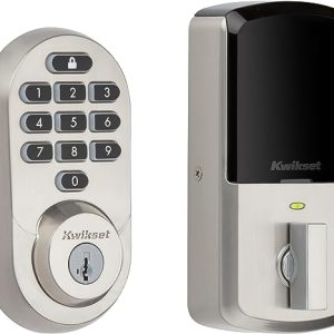 Kwikset Halo Keypad Wi-Fi Smart Door Lock, Keyless Entry Electronic Touchscreen Deadbolt Door Lock, No Hub Required App Remote Control, With SmartKey Re-Key Security, Satin Nickel