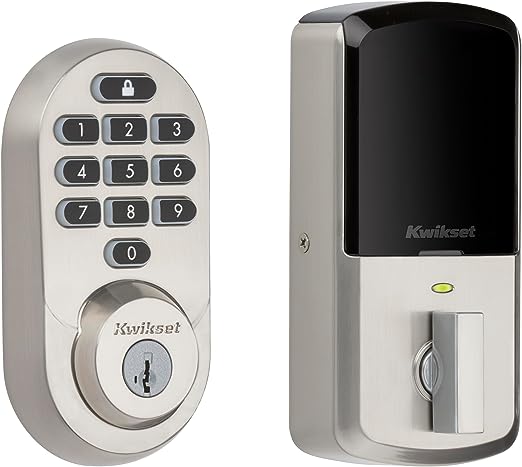 Kwikset Halo Keypad Wi-Fi Smart Door Lock, Keyless Entry Electronic Touchscreen Deadbolt Door Lock, No Hub Required App Remote Control, With SmartKey Re-Key Security, Satin Nickel